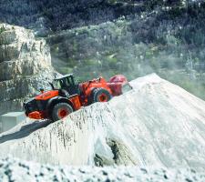 Hitachi ZW330-5 wheeled loader at Socavi limestone quarry in Savoie, France