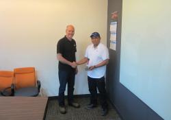 David Scurr, Sandvik Construction, with Herbert Dela Cruz