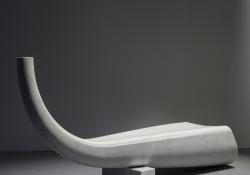 Play Bench crafted from white Carrara marble