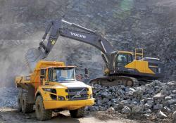 Volvo EC480E excavator and A30G articulated hauler