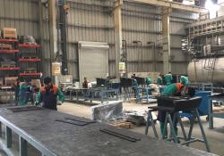 The busy Metso fabrication factory at Metso Park, Alwar, India.JPG