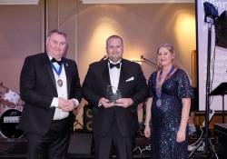 Award success: pictured left to right are Phil Redmond, IQ president, Simon Cutler, head of learning & development at Chepstow Plant International, and Nicola Bartholomey, IQ South Wales branch chairwoman