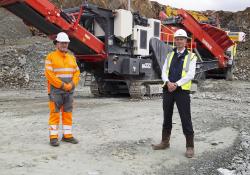 Sandvik engineer Adam Frame (left) and MacLeod business development manager Greig MacLeod