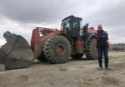 Tore Wethal, owner of the Herstua Grus quarry, with its Hitachi ZW370-6 wheeled loader