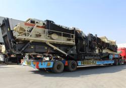 One of two Metso Outotec-donated Lokotrack ST4.8 mobile screens leaving the factory for Beirut in October 2020