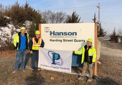 Left to right - Randy Jones, plant manager; Jeff Pollick, area environmental manager; Wendy Krause, midwest director environment and sustainability (credit: IDEM)