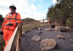  Ian Knott, works manager at Bayston Hill Quarry, where fossilised fern trees have been preserved