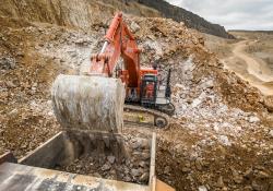 One of Breedon's two new Hitachi ZX890LCR-7 excavators in operation