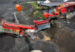 The Sandvik equipment, including the QA335 Doublescreen, is being used to process river gravel for Makapa's own construction company