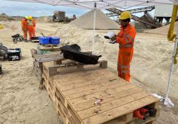 An archaeologist working on the Elizabethan shipwreck. Source: Kent County Council