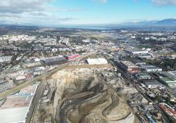 An aerial view of GESA’s Montfleury gravel pit near Geneva airport