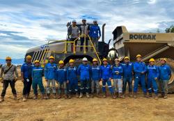 A PT Hillcon RA40 and operators at the Weda Bay site in North Maluku, Indonesia