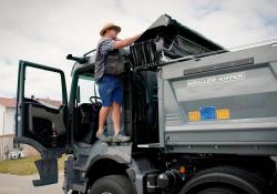 Stefan Murner of Glas with the company's new Meiller tipper