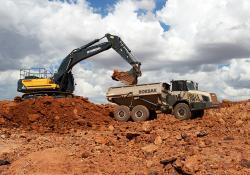 A Hyundai HX500 L excavator loading a Rokbak ADT for PT Hillcon in Weda Bay, North Maluku. Pic: Rokbak