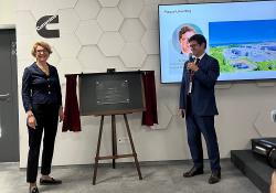 Ann-Kristin de Verdier and Antonio Leitao officially opening Cummins' first high horsepower European Master Rebuild Centre