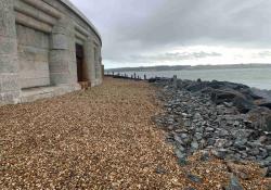 Aggregate Industries supplied 1,000 tonnes of its Armourstone product from its Bardon Hill quarry to protect historic Hurst Castle. Image: Aggregate Industries