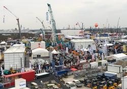 The bauma exhibition site pictured in 2019