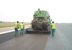 slurry paving at an airport