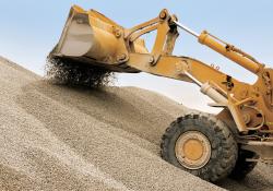 loader pushing aggregates