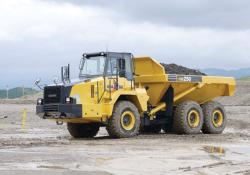 Komatsu HM250-2 dump truck in quarry 