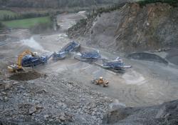 mobile crushing and screening plant at Latteragh