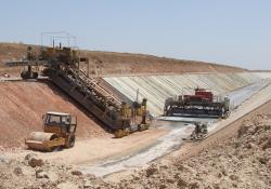 Construction of irrigation canal in Turkey