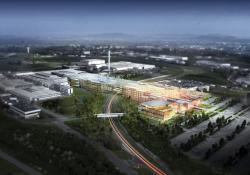 CAD model aerial view of Michelin's new technology centre in France