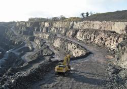 excavator in quarry 