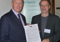 Nigel Jackson and Jeremy Biggs after signing a Memorandum of Understanding