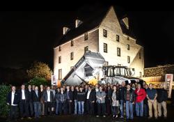 Terex truck days delegates gather in front of a TA300 articulated truck 