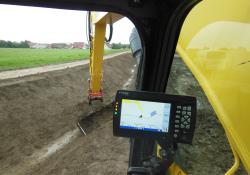 New Holland E385C excavator with a Trimble positioning system