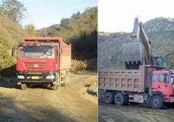 highway truck and excavator