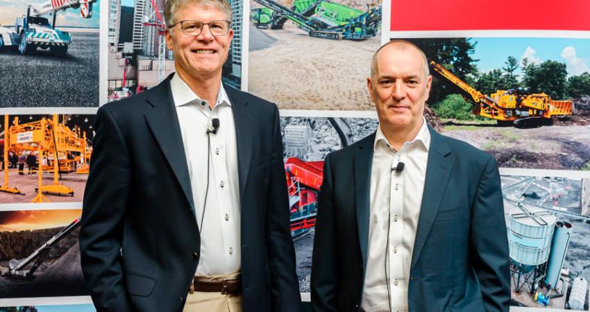 Terex chairman and CEO John Garrison (left) and Terex Materials Processing president Kieran Hegarty