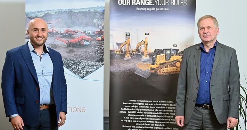  Cristian Rusu (left) of Sandvik Crushers and Screens with Liviu Neagu of BM Romania