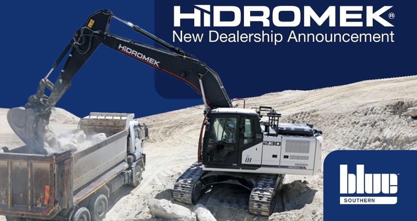 The agreement sees Blue Machinery (Southern) becoming a dealer for Hidromek's range of quarrying, construction, mining and demolition equipment