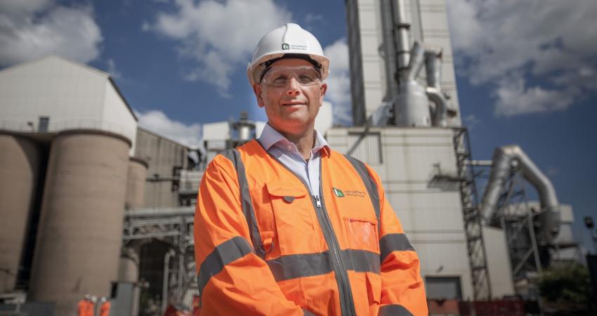 Heidelberg Materials UK CEO Simon Willis at Padeswood cement plant. Pic: HMUK 