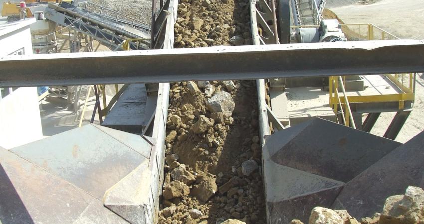 Rocks on a conveyor belt