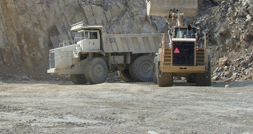 The quarry operates the breakers to keep pace with demand from the cement plant