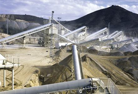 static crushing plant at a quarry