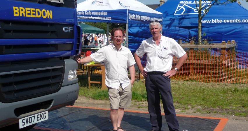 Julian Huppert (left) with Brian James, regional director MPA