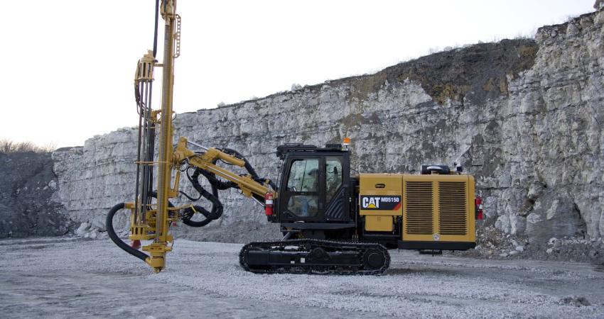 Caterpillar MD5150 track drill in quarry