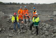 crew at the Asker Oppmaling quarry with Aibotix’s Aibot X6 hexacopter