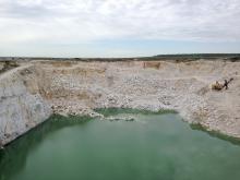 A water-filled section of the Koelga quarry