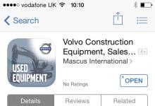 Volvo CE’s new used equipment App 