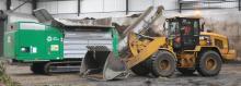 Caterpillar 938 Waste Handler and Komptech Crambo 5200