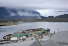 Barges at the Pitt River Quarry 