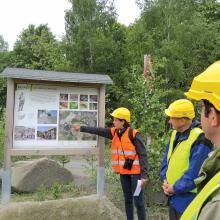 Dido Gosse at the information boards 