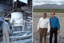 Terex MPS cone crusher and Partha Pratim Basistha with Sushil Chauhan