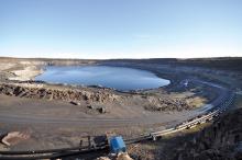 flooded Leveäniemi mine in Svappavaara, Sweden