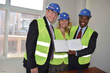 Darryll Castle, Bheki Sibiya at CIMERWA plant opening